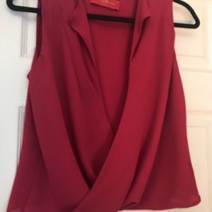 Akira Red Label Sleeveless Crossover Blouse - Size S